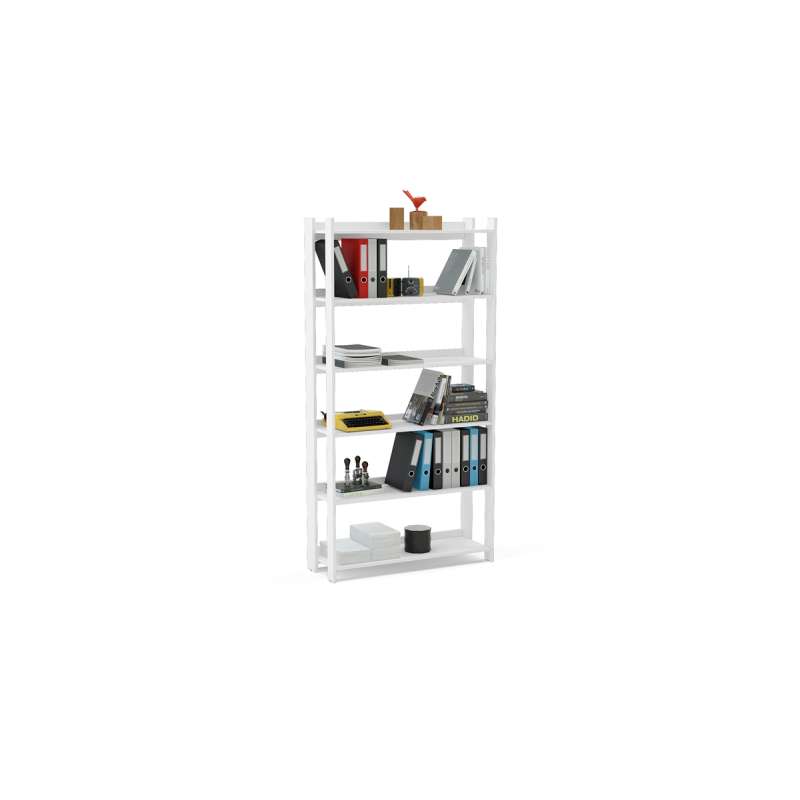 Estante Politorno Platina 93cm 6 prateleiras Branco - Branco