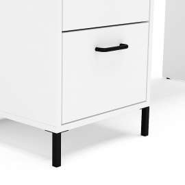 Mesa com 3 gavetas Santa Mônica Branca Politorno - Branco