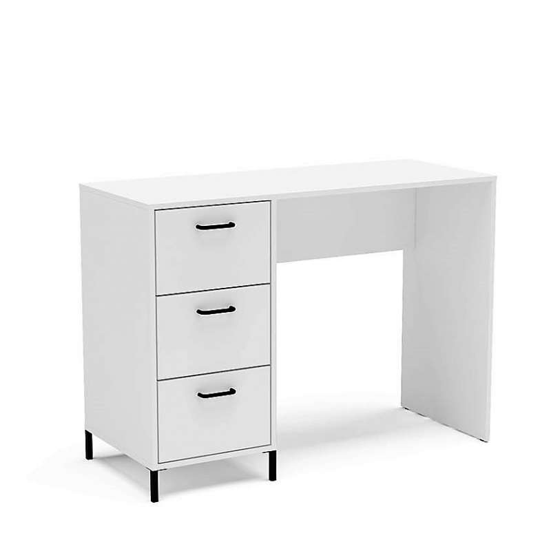 Mesa com 3 gavetas Santa Mônica Branca Politorno - Branco