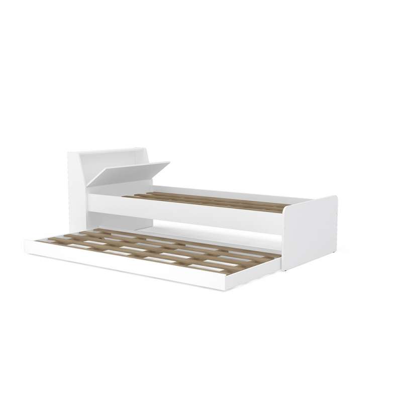 Cama com Baú e Auxiliar Caibi Branca Politorno - Branco