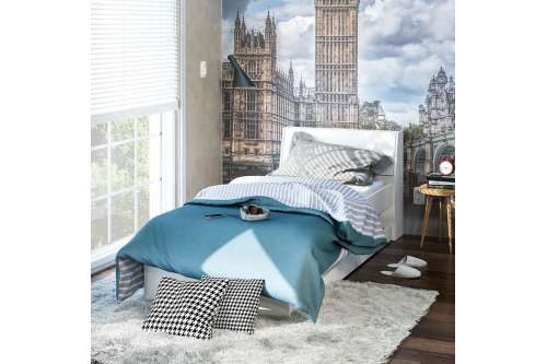 Cama com Ba&uacute; e Auxiliar Caibi Branca Politorno