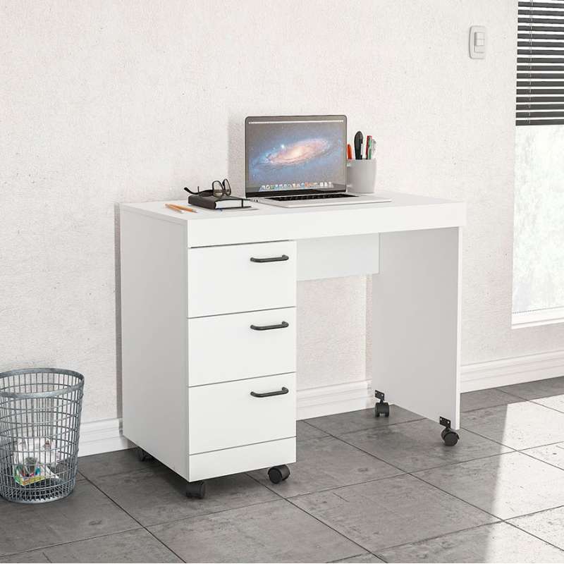 Mesa Home Office Osaka Branco Politorno - Branco