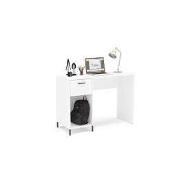 Mesa de escritório com 1 nicho e 1 gaveta Santa Mônica Branco Politorno - Branco