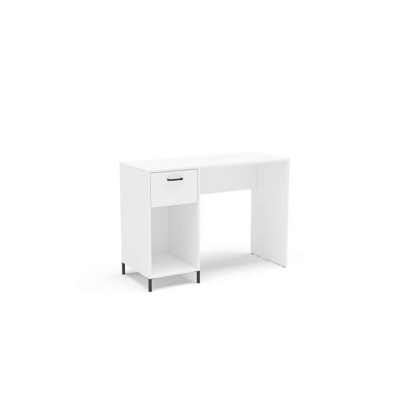 Mesa de escritório com 1 nicho e 1 gaveta Santa Mônica Branco Politorno - Branco