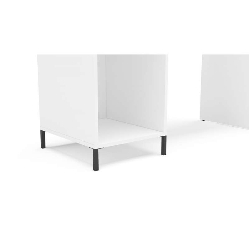 Mesa de escritório com 1 nicho e 1 gaveta Santa Mônica Branco Politorno - Branco