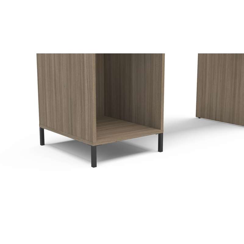 Mesa de escritório com 1 nicho e 1 gaveta Santa Mônica Castanho Politorno - Castanho