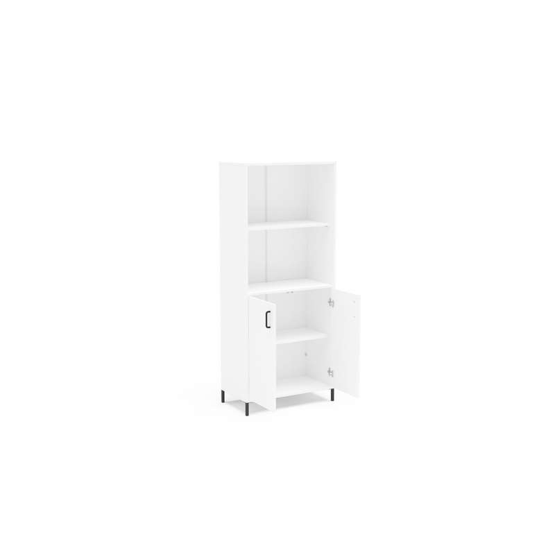 Estante Santa Mônica 2 portas 3 prateleiras Branco Politorno - Branco