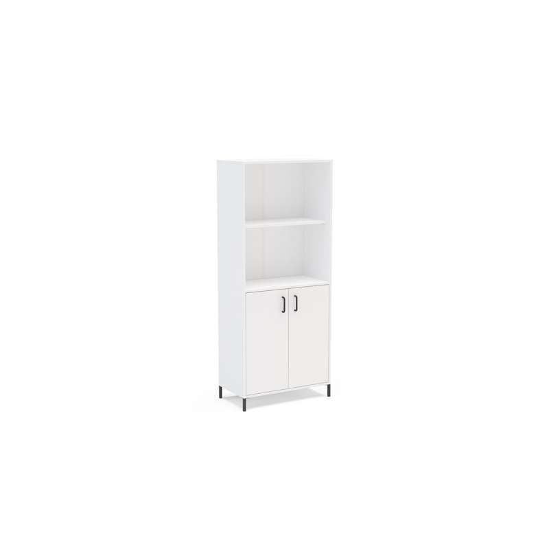 Estante Santa Mônica 2 portas 3 prateleiras Branco Politorno - Branco
