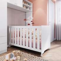 Berço Branco com Rodízios Aconchego Completa Móveis Berço Branco com Rodízios Aconchego Completa Móveis
