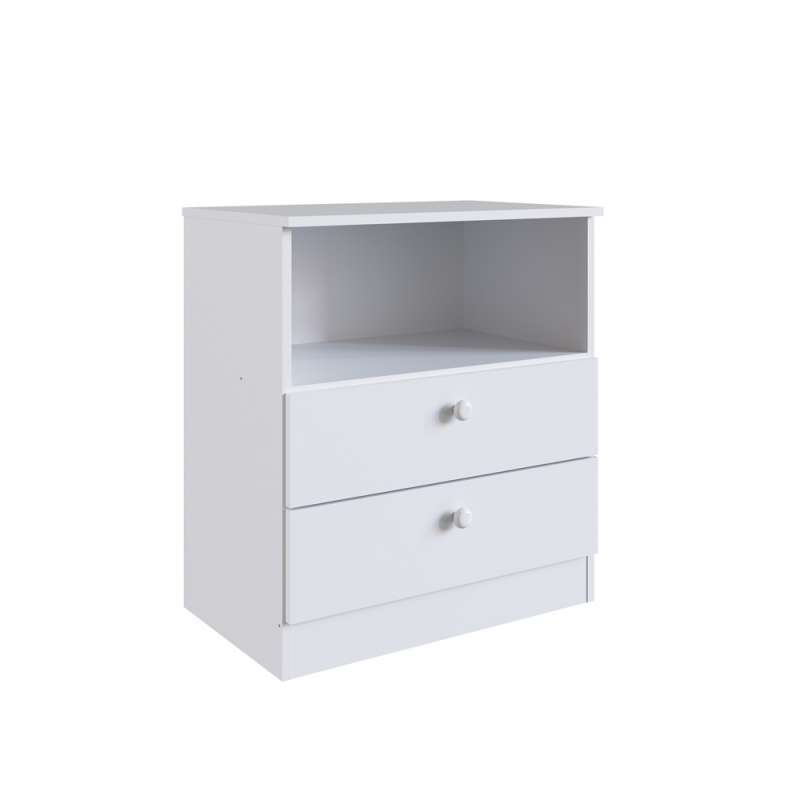Cômoda Branca 2 Gavetas com Nicho Aconchego Completa Móveis - Branco