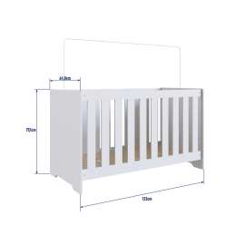 Quarto Infantil com Berço 3 em 1 Colchão e Guarda Roupa Branco Aconchego Completa Móveis - Branco