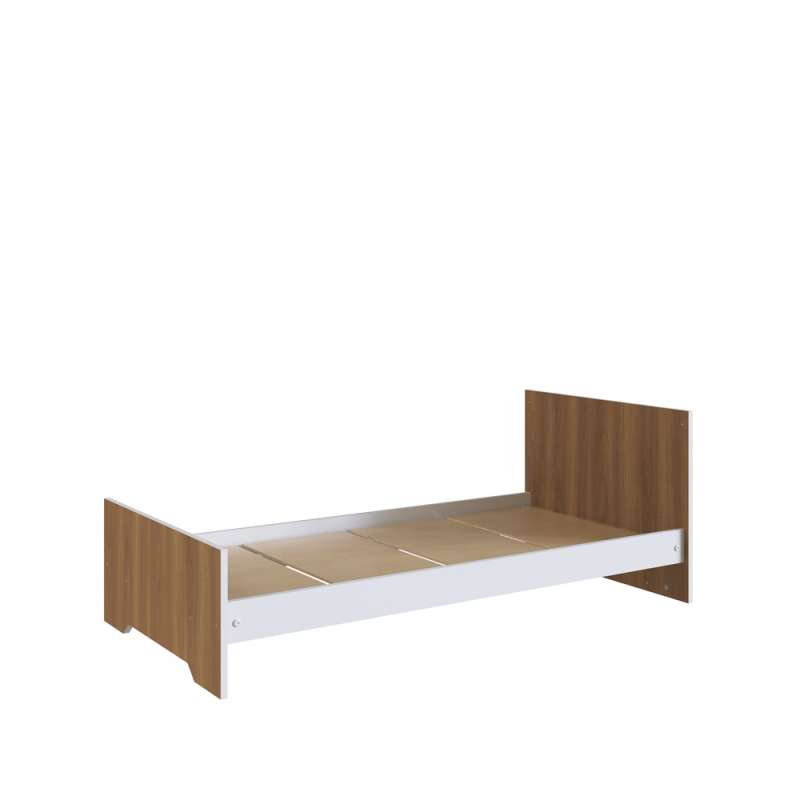Quarto Infantil com Berço Americano 3 em 1 Colchão e Guarda Roupa Marrom e Branco Aconchego Completa Móveis - Nogal Manchester e Branco