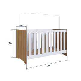 Quarto Infantil Completo Aconchego LA034 Marrom e Branco Completa Móveis - Nogal Manchester e Branco