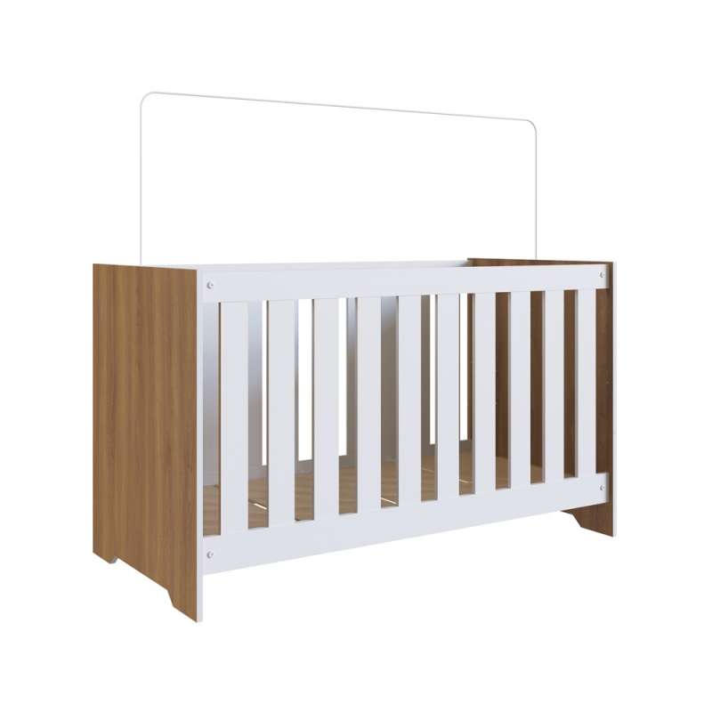 Quarto Infantil Completo Aconchego LA034 Marrom e Branco Completa Móveis - Nogal Manchester e Branco