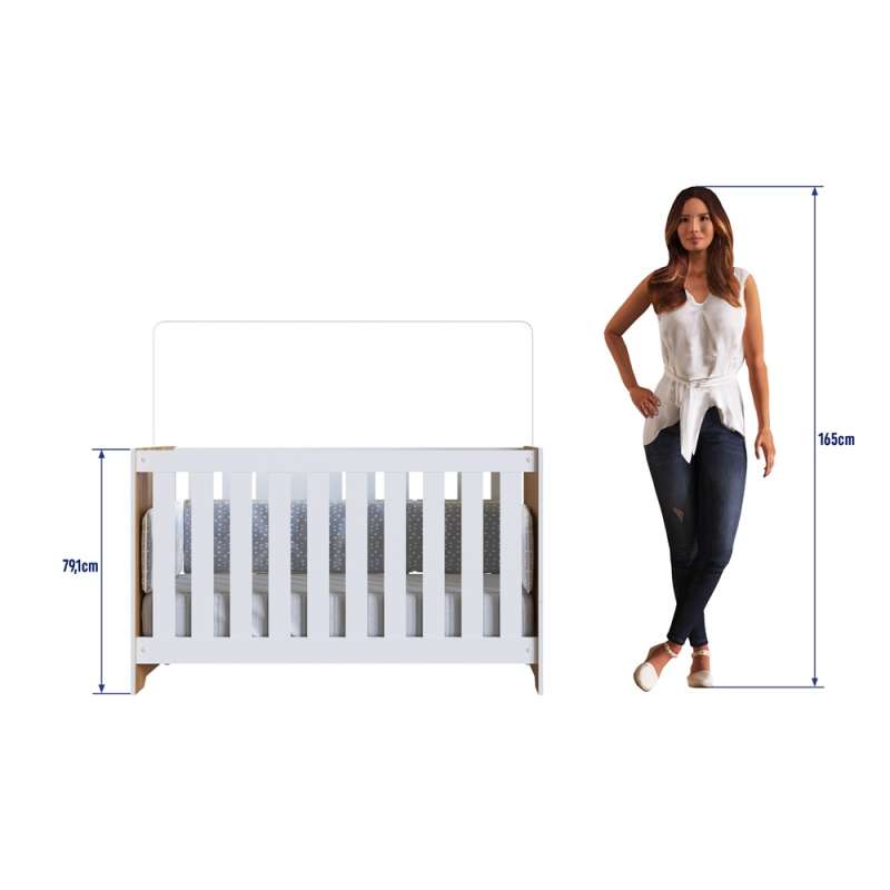 Quarto Infantil Completo Aconchego LA034 Marrom e Branco Completa Móveis - Nogal Manchester e Branco