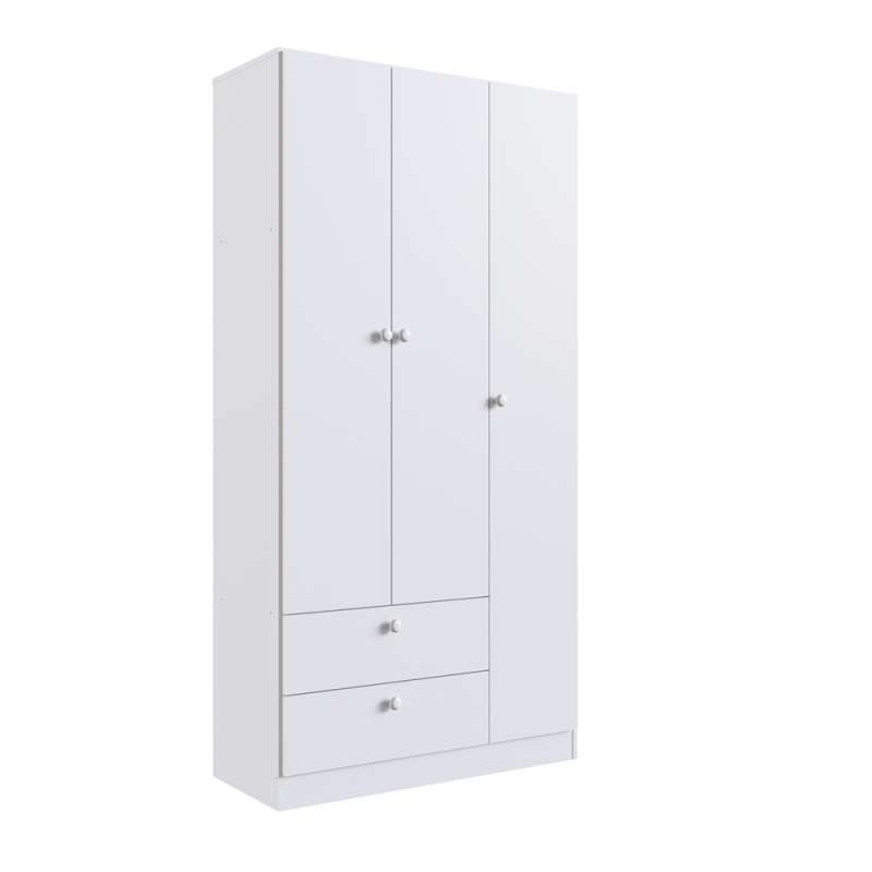 Guarda Roupas Infantil 3 Portas Branco Aconchego Completa Móveis - Branco