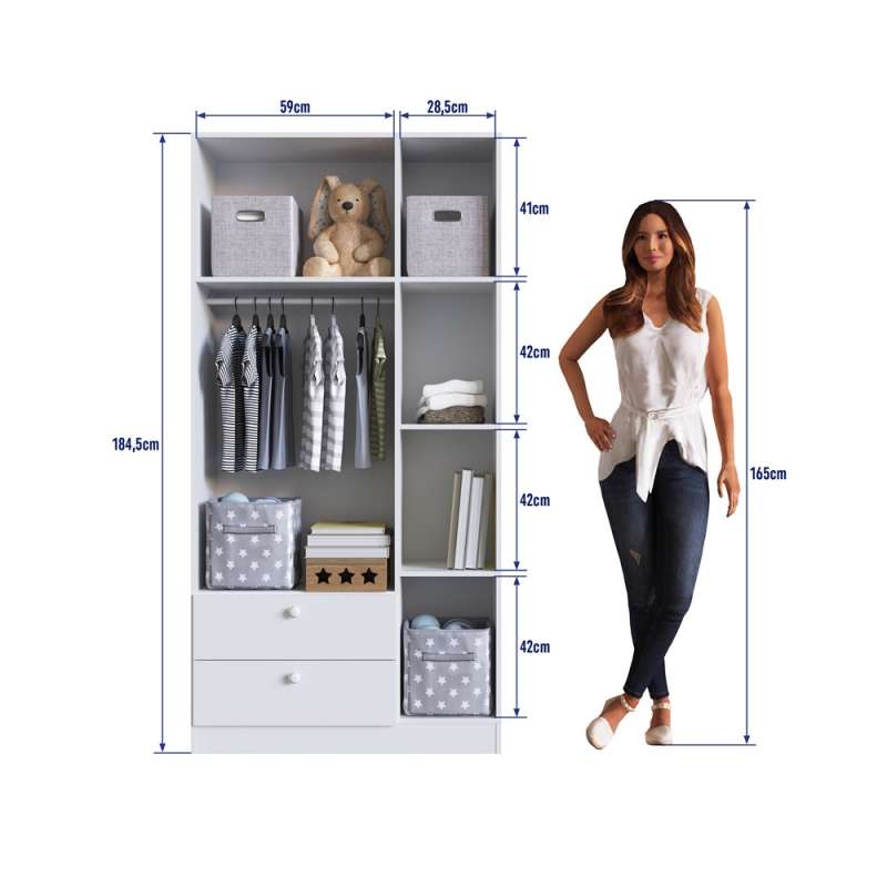 Guarda Roupas Infantil 3 Portas Branco Aconchego Completa Móveis - Branco