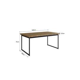 Mesa Tubular 8 lugares Oxford 180cm WoodMel com Preto - Wood Mel