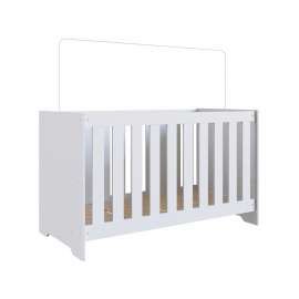 Quarto Infantil com Berço, Cômoda e Roupeiro Brancos Aconchego Completa Móveis  - Branco 