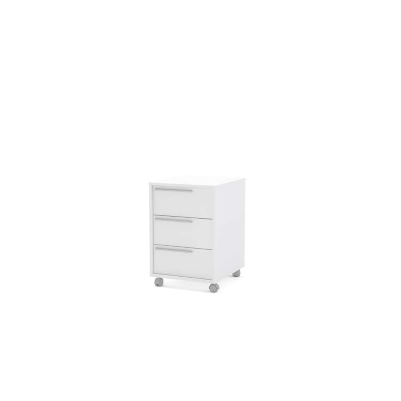 Gaveteiro Politorno Maia 3 Gavetas Branco - Branco