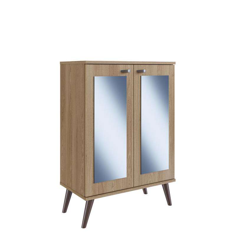 Sapateira Retrô com Espelho Oak Completa Móveis - Oak