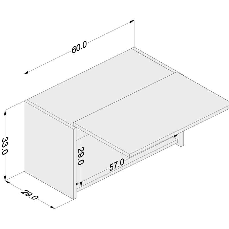 Armário Aéreo 1 porta basculante Évora Branco Politorno - Branco