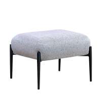 Puff Decorativo Cinza com Pés Preto Fosco Cercatto