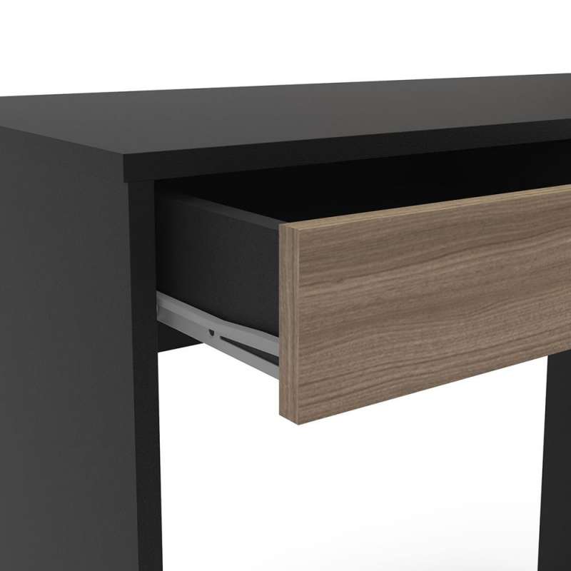 Mesa Home Office Tijuca 90cm 2 gavetas Preto/Castanho - Preto/Castanho