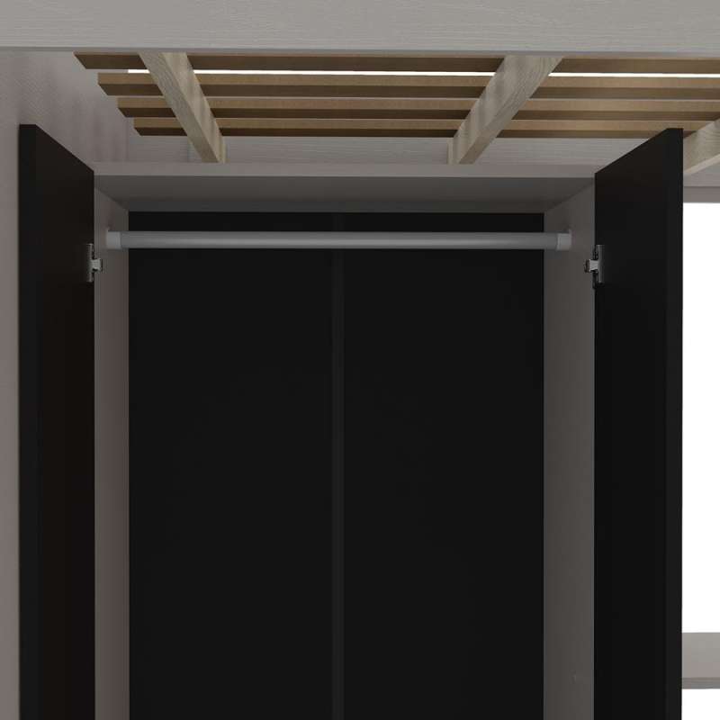 Cama multifuncional com mesa gamer Konza Cinza/Preto Politorno - Preto / Cinza