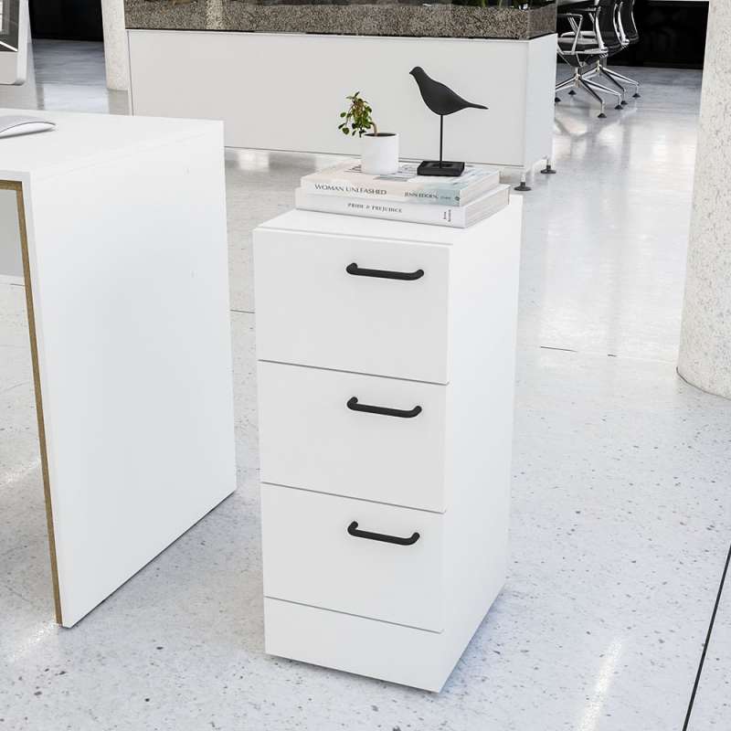 Gaveteiro Zurique 3 Gavetas Branco Politorno - Branco