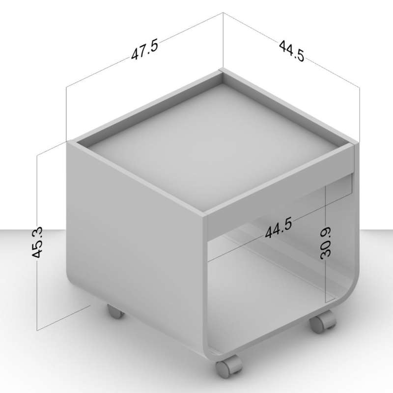 Mesa Lateral Índia Branco Politorno - Branco