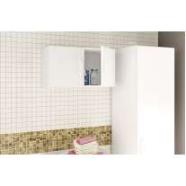 Armário de cozinha barato Aéreo 2 Portas Branco Politorno