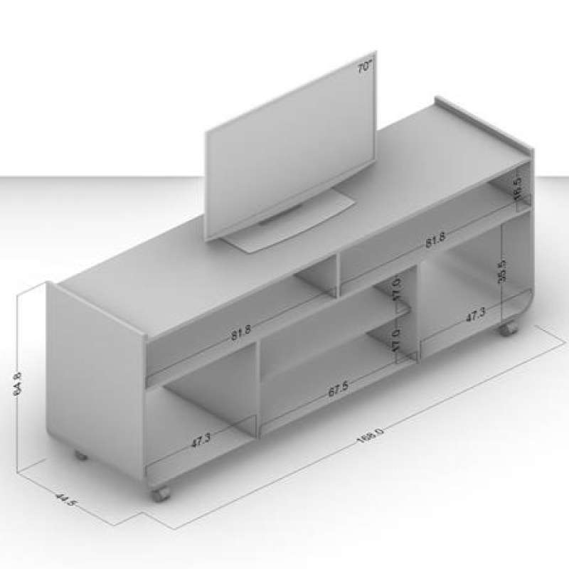 Rack para TV Índia Branco Politorno - Branco