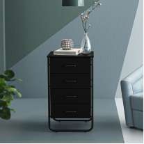 Gaveteiro Foster 4 gavetas Preto Politorno