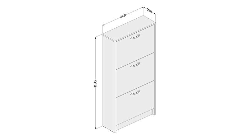 Sapateira com 3 Portas Fortaleza Branca Politorno - Branco