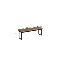 Banco Tubular Oxford 144cm WoodMel com Preto  - Woodmel