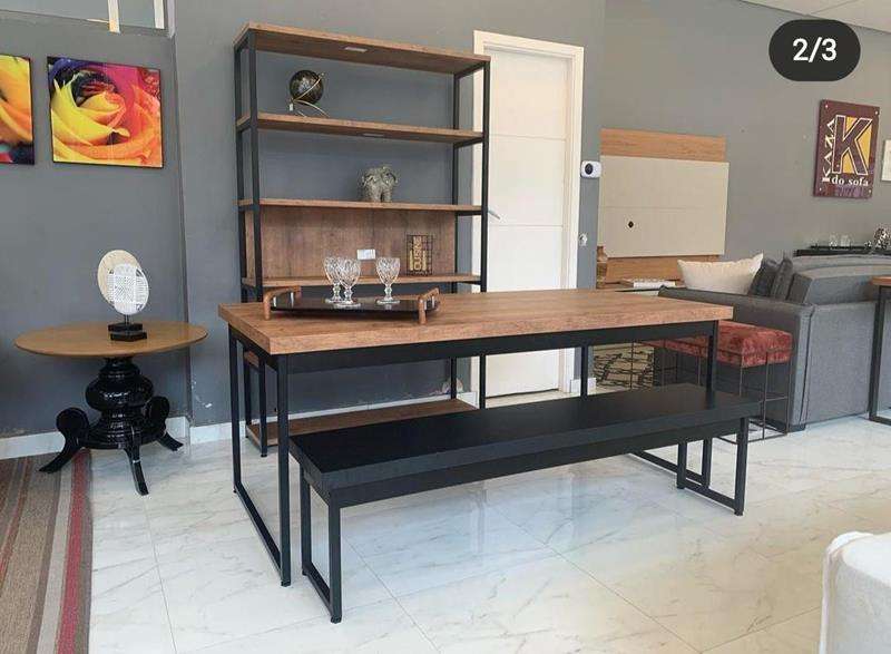 Banco Tubular Oxford 104cm Preto  - Preto