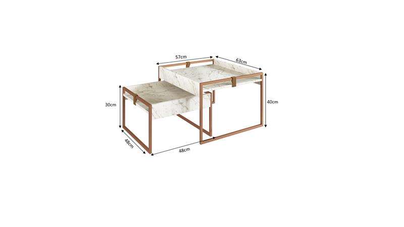 Conjunto Mesa de Centro Columbia Volakas - VOLAKAS