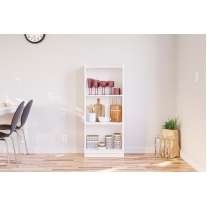 Estante de Madeira com 3 Prateleiras Branca Politorno