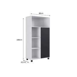 Armário para Escritório Illinois Branco e Preto - Woodmel e Preto