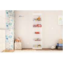 Estante de Madeira com 5 Prateleiras Branca Politorno