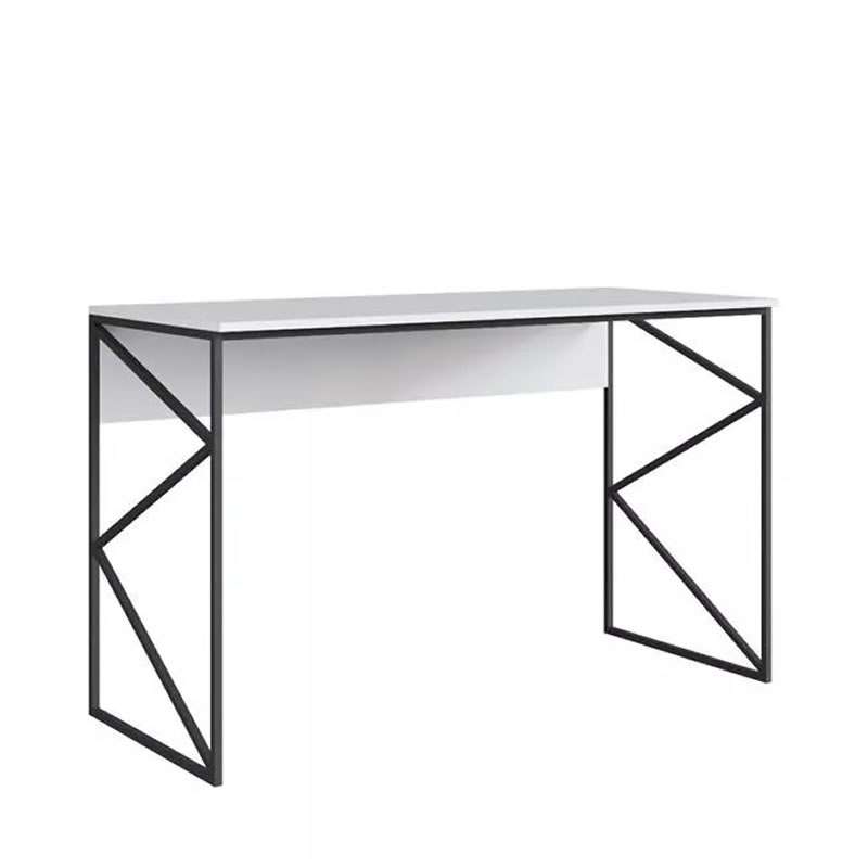 Mesa Office Moscou 120cm Branca - Branco com Preto