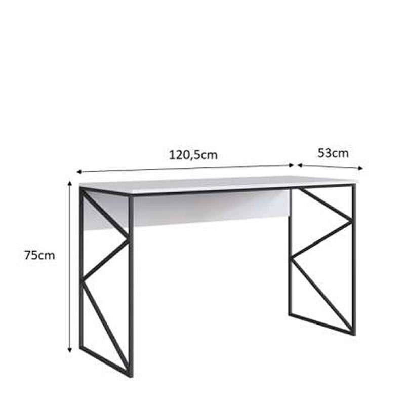 Mesa Office Moscou 120cm Branca - Branco com Preto