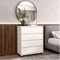 Cômoda Coimbra 4 Gavetas Branco Politorno Cômoda Coimbra 4 Gavetas Branco Politorno