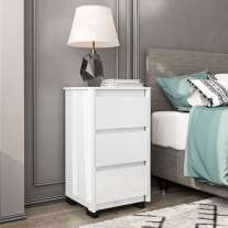 Mesa de Cabeceira Coimbra 3 Gavetas Branco Politorno Mesa de Cabeceira Coimbra 3 Gavetas Branco Politorno