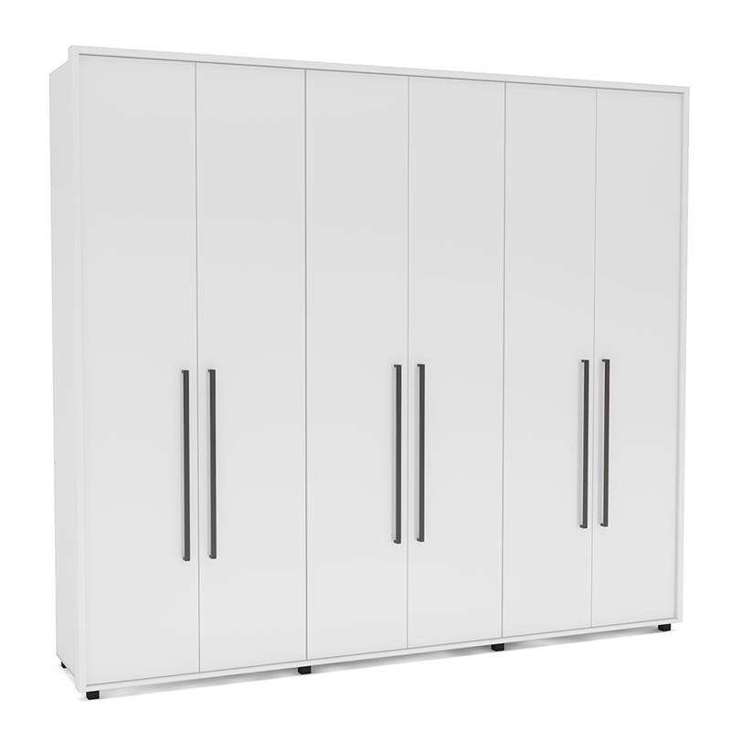 Roupeiro Casal 6 Portas 6 Gavetas Coimbra Branco Politorno - Branco