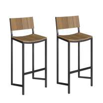 Conjunto 2 Banquetas Escama com Encosto Olmo Preto 