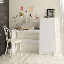 Escrivaninha com Armário Embutido Manaus Branco Politorno