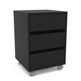 Gaveteiro Mauá 3 Gavetas 450mm Preto Politorno - Preto
