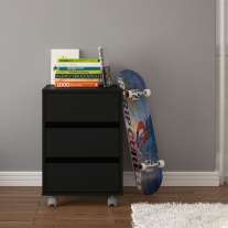 Gaveteiro Mauá 3 Gavetas 450mm Preto Politorno